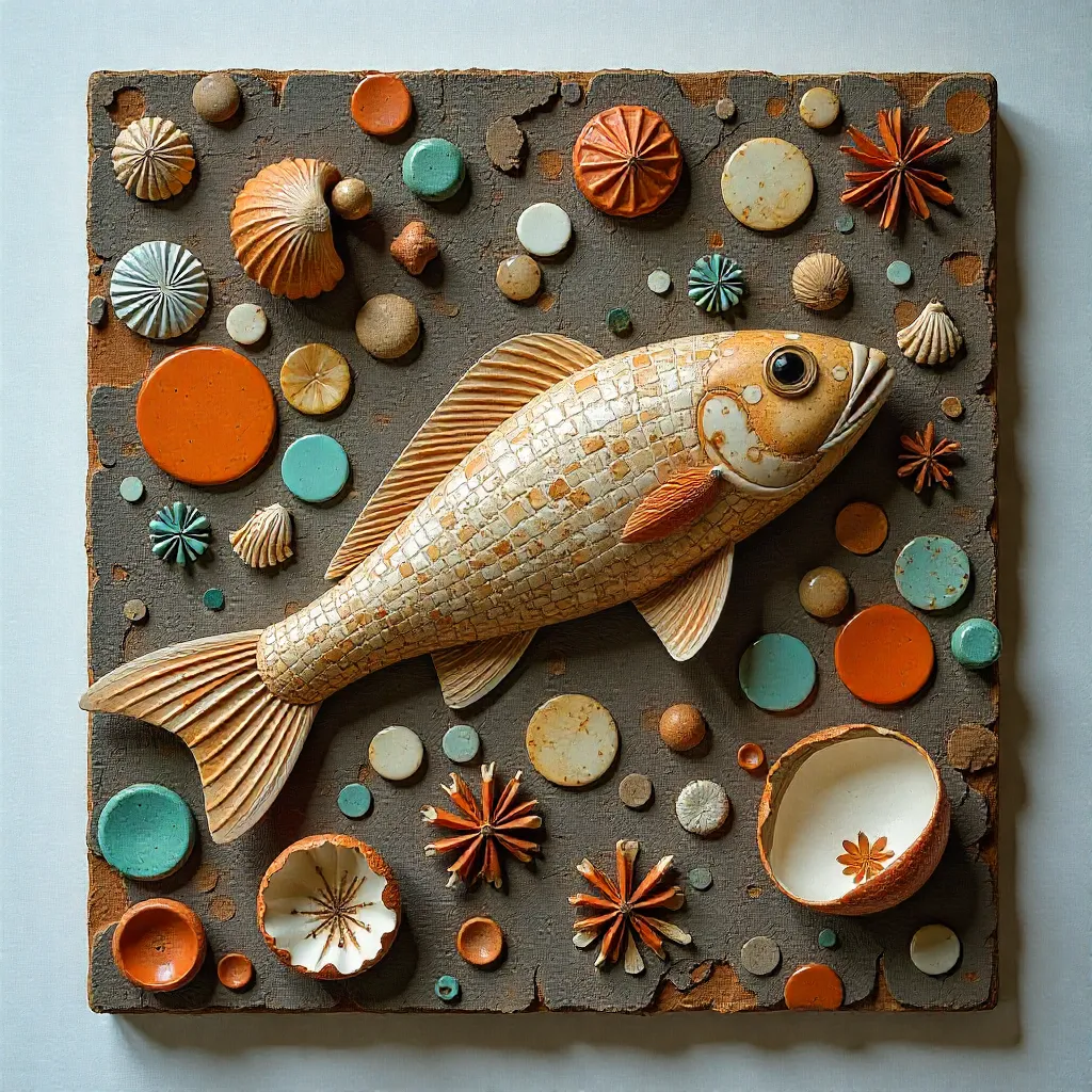 Kierrätetty materiaali seinätaide